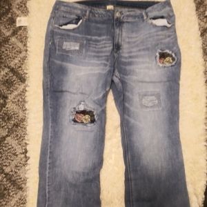 NWOT Faded Glory Patched Jeans